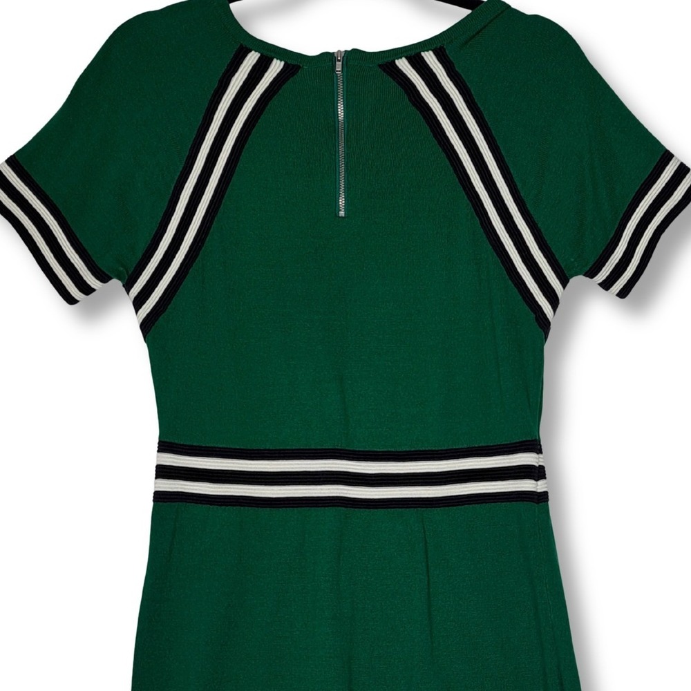 The Limited Sweater Dress Women S Green Striped Knit Bodycon Short Sleeve Casual - Picture 6 of 13